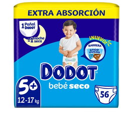 Dodot Couches Extra Stages Taille 5 12-17 kg - 56 unités - Absorption ultra-absorbante et bords extensibles pour éviter les fuites