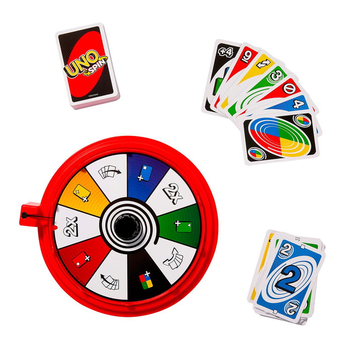 Mattel Games UNO Spin - Jeu de cartes avec roulette, Uno classique revisité - Recommandé à partir de 7 ans Mattel Games UNO Spin - Jeu de cartes avec roulette, Uno classique revisité - Recommandé à partir de 7 ans
