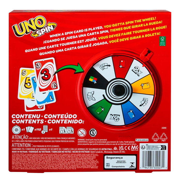 Mattel Games UNO Spin - Jeu de cartes avec roulette, Uno classique revisité - Recommandé à partir de 7 ans Mattel Games UNO Spin - Jeu de cartes avec roulette, Uno classique revisité - Recommandé à partir de 7 ans