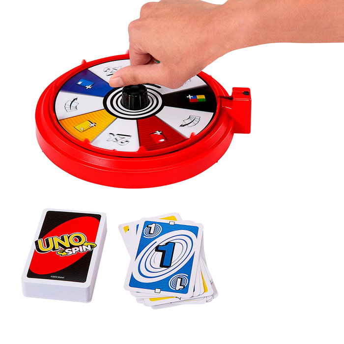 Mattel Games UNO Spin - Jeu de cartes avec roulette, Uno classique revisité - Recommandé à partir de 7 ans Mattel Games UNO Spin - Jeu de cartes avec roulette, Uno classique revisité - Recommandé à partir de 7 ans