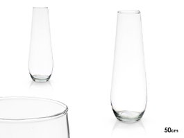 GIFTDECOR Vase en Verre Transparent Base Bombée 51cm
