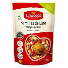 LINWOODS Semences de lin et baies de goji moulues à froid 200 g - Aide à maintenir un taux de cholestérol normal