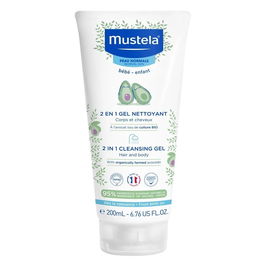 Mustela Gel nettoyant 2 en 1 visage & cheveux au beurre d'avocat pour enfant - Doux - 200 ml