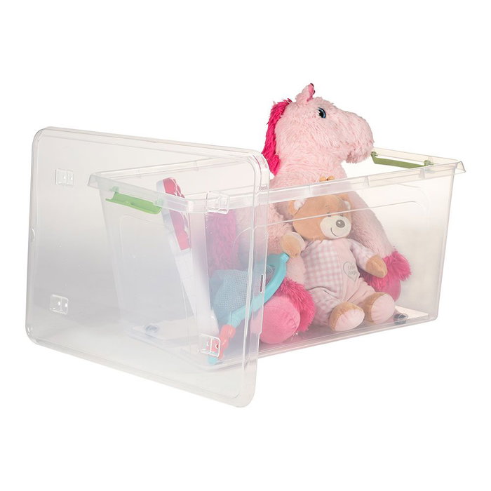 Art Plast Boîte de rangement transparente polyvalente avec roues, 44 l Art Plast Boîte de rangement transparente polyvalente avec roues, 44 l