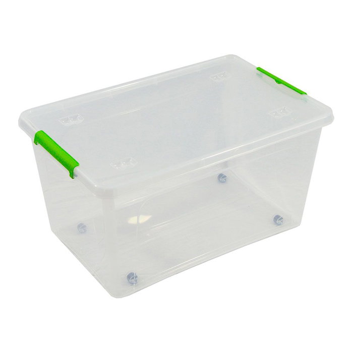 Art Plast Boîte de rangement transparente polyvalente avec roues, 44 l Art Plast Boîte de rangement transparente polyvalente avec roues, 44 l