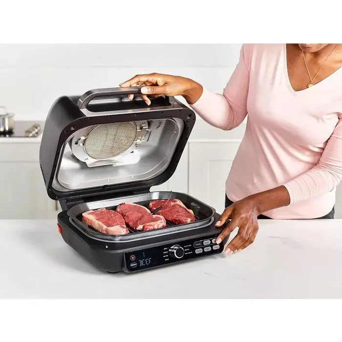 Ninja Foodi Max Pro AG651EU Grille-viande 2460 W, Capacité 3,8 L, Argent/Noir, Cuisson sans fumée