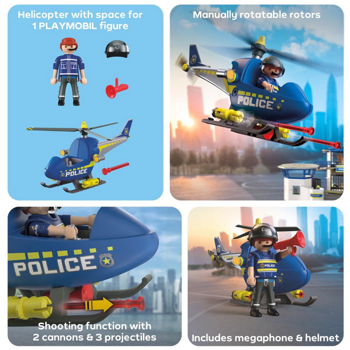 Playmobil Hélicoptère de Police avec Radar City Action 72080 Playmobil Hélicoptère de Police avec Radar City Action 72080