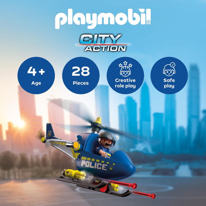 Playmobil Hélicoptère de Police avec Radar City Action 72080 Playmobil Hélicoptère de Police avec Radar City Action 72080