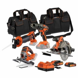 Dual Power Pack de 4 outils 20 V avec perceuse/visseuse et scies