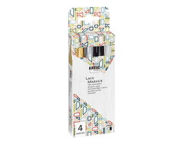 Kreul Kit de 4 marqueurs permanents brillants LACK MARKER Gloss