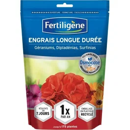 FERTILIGeNE Osmocote max Engrais longue durée pour Géraniums, Dipladénias, Surfinias 700g - Résultats visibles en 7 jours, application annuelle