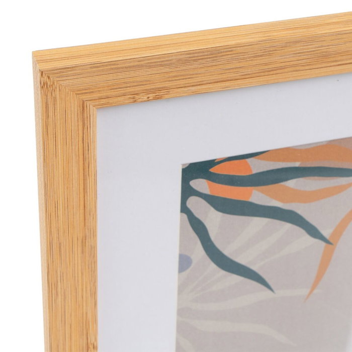 BigBuy Home Cadre photo Blanc Naturel Verre Bois MDF