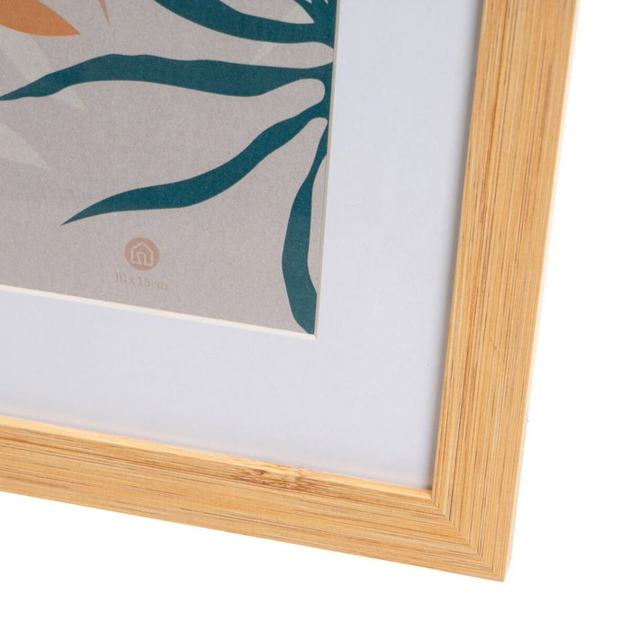 BigBuy Home Cadre photo Blanc Naturel Verre Bois MDF