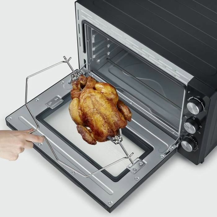 Severin Four XXL à chaleur tournante avec tournebroche et pierre à pizza - Noir/Inox Severin Four XXL à chaleur tournante avec tournebroche et pierre à pizza - Noir/Inox