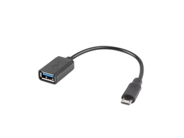 Lanberg Adaptateur OTG Micro-USB (m) vers USB A (f) 2.0, 15 cm, Noir