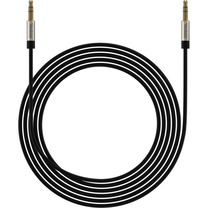 Yenkee Câble Audio Auxiliaire Stéréo Jack 3.5 mm M/M 2 m - Modèle YCA 202 BSR - Connexion Haute Qualité avec Connecteur Métallique