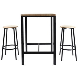 Home Deco Factory Ensemble table haute avec 2 tabourets Loka