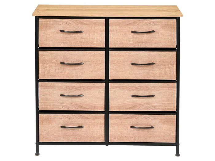 GIFTDECOR Meuble 8 tiroirs effet bois Madera-Negro