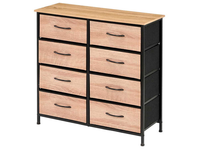 GIFTDECOR Meuble 8 tiroirs effet bois Madera-Negro