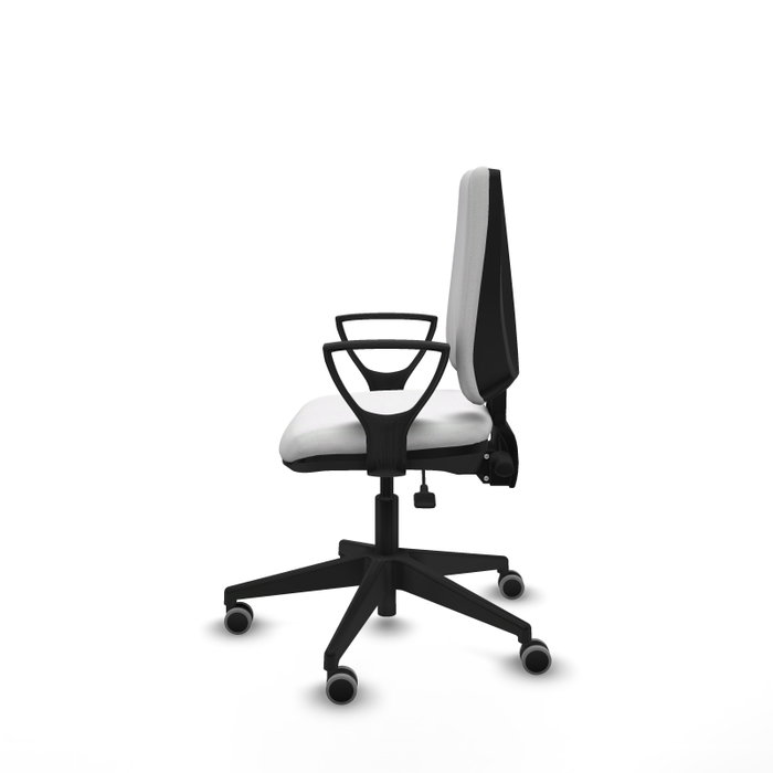 PIQUERAS Y CRESPO Chaise Elche Asynchrone Tissu Blanc Base pyramidale noire
