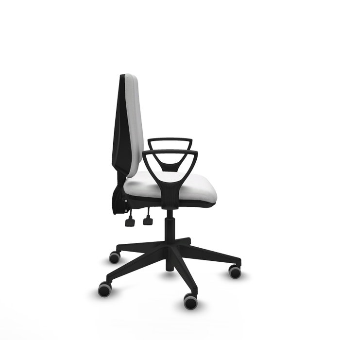 PIQUERAS Y CRESPO Chaise Elche Asynchrone Tissu Blanc Base pyramidale noire