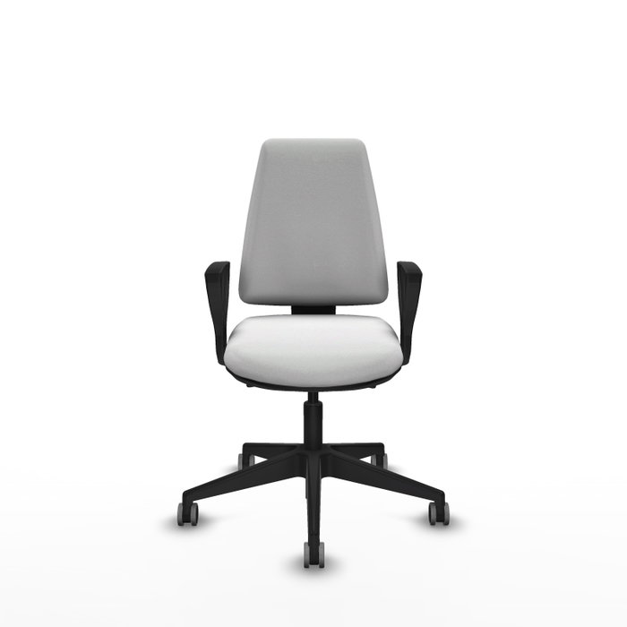 PIQUERAS Y CRESPO Chaise Elche Asynchrone Tissu Blanc Base pyramidale noire