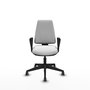 PIQUERAS Y CRESPO Chaise Elche Asynchrone Tissu Blanc Base pyramidale noire