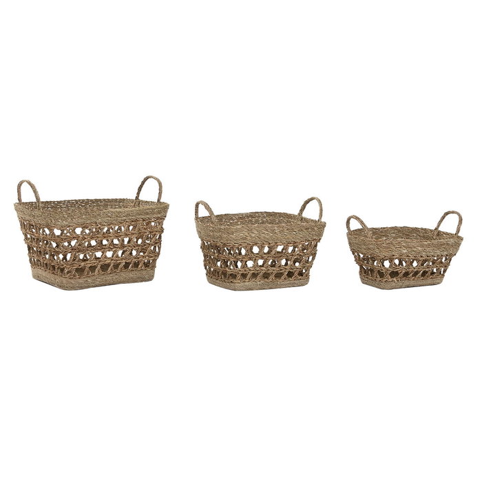 Home ESPRIT Set de paniers Herbier marin Tropical 45 x 35 x 35 cm Home ESPRIT Set de paniers Herbier marin Tropical 45 x 35 x 35 cm