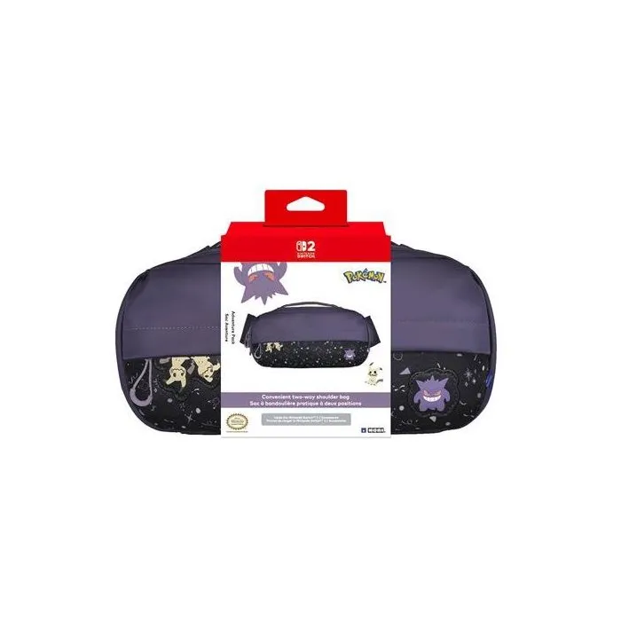 Hori Sac Aventure Pokémon Nintendo Switch 2 - Design Gengar & Mimikyu - Bandoulière réglable - Compatible Switch, Switch Lite et Switch OLED