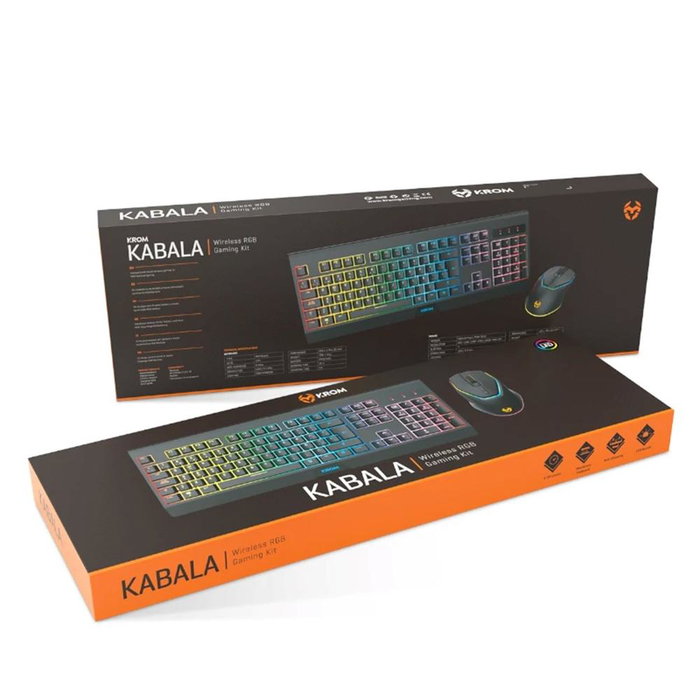 Krom Kabala Pack clavier et souris sans fil gaming RGB antighosting 4800 DPI Krom Kabala Pack clavier et souris sans fil gaming RGB antighosting 4800 DPI