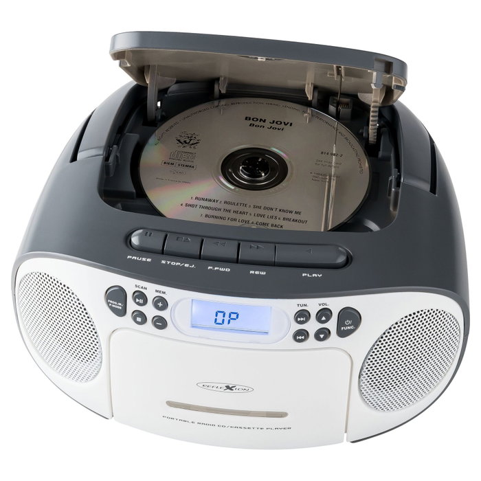 Reflexion RCR2260 Boombox Radio-CD-Kassette blanc/gris