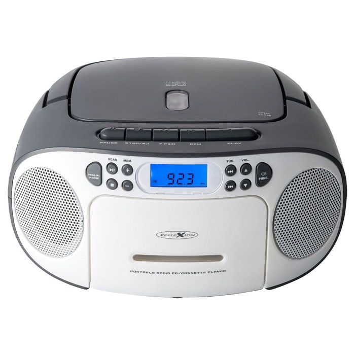 Reflexion RCR2260 Boombox Radio-CD-Kassette blanc/gris