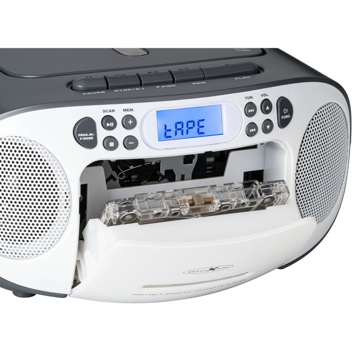 Reflexion RCR2260 Boombox Radio-CD-Kassette blanc/gris