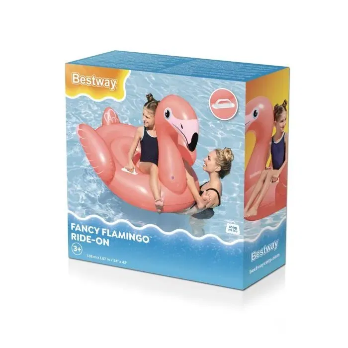 Bestway Bouée à Chevaucher Flamant Rose - 138 x 107 cm Bestway Bouée à Chevaucher Flamant Rose - 138 x 107 cm