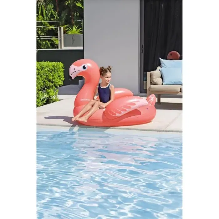 Bestway Bouée à Chevaucher Flamant Rose - 138 x 107 cm Bestway Bouée à Chevaucher Flamant Rose - 138 x 107 cm