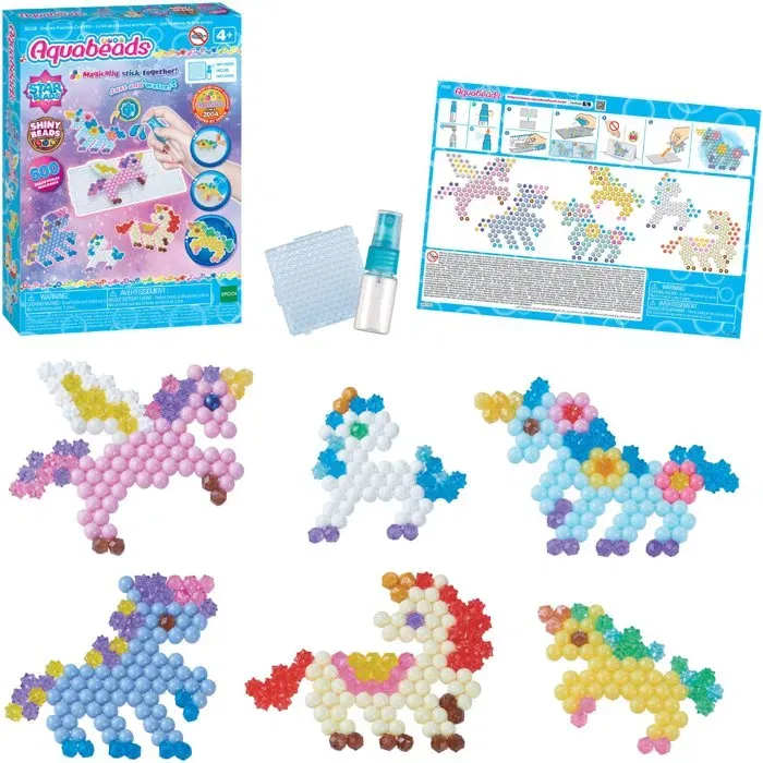 Aquabeads Kit des amies licornes - 800 perles - Jeu créatif pour enfants dès 4 ans