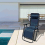 Marbueno 10011 Tumbona Plegable Gravedad Cero en Acero avec Coussin Azul Oscuro 90x65x108 cm pour Jardin et Piscine
