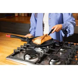 Pyrex Optima Crêpière 25 cm pour Induction - Noir - Tous Feux - Revêtement sans PFAS - Compatible Lave-vaisselle - Cuisson Homogène