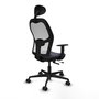 Piqueras y Crespo Chaise de Bureau Jorquera Gris foncé et blanc