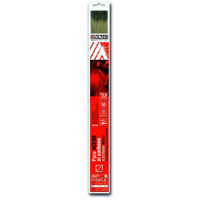 électrodes Solter Ø 2,5 mm Rutilo Acier au carbone (30 Unités) électrodes Solter Ø 2,5 mm Rutilo Acier au carbone (30 Unités)