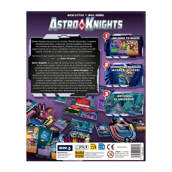 Devir Jeu de plateau Astro Knights – Jeu coopératif de construction de deck, 1 à 4 joueurs, 45 minutes, dès 10 ans
