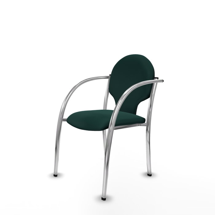 Piqueras Y Crespo Chaise Hellín, Similicuir Vert Bouteille, Bras Fixes