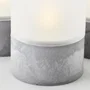 Brilliant BOUGIE Lot de 3 Lampes à Poser LED 2500K - Gris et Blanc Mat - Plastique et Verre - H:10/12,5/15cm - IP44