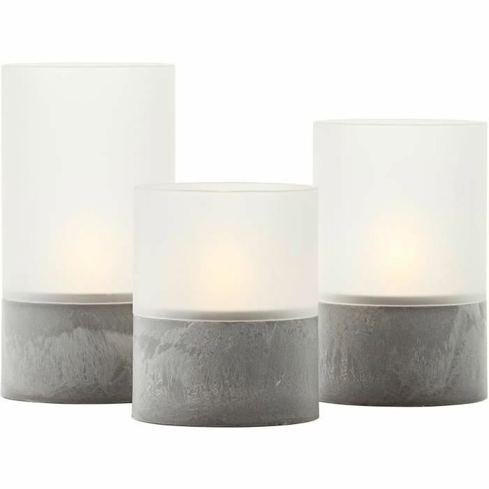 Brilliant Lot de 3 Lampes à Poser LED Bougie - Gris et Blanc Mat - 2500K Brilliant Lot de 3 Lampes à Poser LED Bougie - Gris et Blanc Mat - 2500K