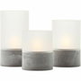 Brilliant Lot de 3 Lampes à Poser LED Bougie - Gris et Blanc Mat - 2500K