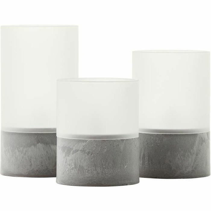 Brilliant Lot de 3 Lampes à Poser LED Bougie - Gris et Blanc Mat - 2500K Brilliant Lot de 3 Lampes à Poser LED Bougie - Gris et Blanc Mat - 2500K