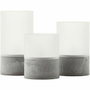 Brilliant Lot de 3 Lampes à Poser LED Bougie - Gris et Blanc Mat - 2500K