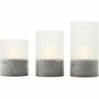 Brilliant Lot de 3 Lampes à Poser LED Bougie - Gris et Blanc Mat - 2500K
