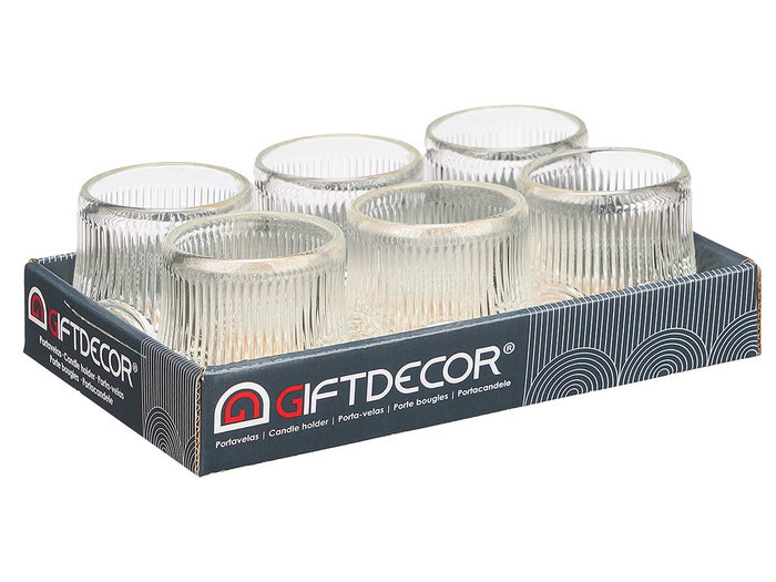 GIFTDECOR PORTAVELA CIRCULO RAYA PEQ Transparent