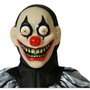 Masque de clown tueur rigide avec yeux exorbités et dents jaunes